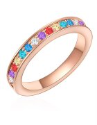 Lulu  Jane Inel placat cu aur de 14K si decorat cu cristale europene - Auriu rose