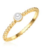 Lulu  Jane Inel placat cu aur de 14K si decorat cu perla - Auriu