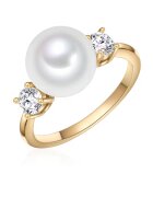 Lulu  Jane Inel placat cu aur de 14K si decorat cu perle