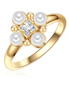 Lulu  Jane Inel placat cu aur de 14K si decorat cu perle