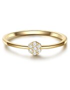 Lulu  Jane Inel placat cu aur de 14K si decorat cu zirconia