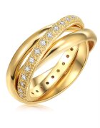 Lulu  Jane Inel placat cu aur de 14K si decorat cu zirconia - Auriu