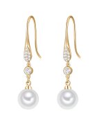Lulu  Jane Yokoamii - Cercei placati cu aur de 14K si decorati cu perle - Auriu