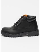 Lumberjack Bocanci de piele cu logo - Negru stins