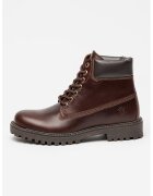 Lumberjack Bocanci de piele cu logo stantat - Maro inchis