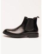 Lumberjack Ghete Chelsea de piele cu logo - Negru