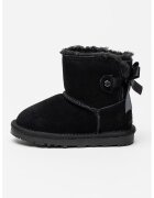 Lumberjack Ghete de piele intoarsa cu funde - fara inchidere - Negru stins