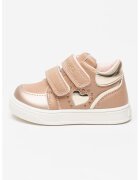 Lumberjack Pantofi sport de piele cu barete cu velcro - Roz prafuit/Argintiu