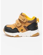 Lumberjack Pantofi sport wedge cu piele intoarsa ecologica si velcro - Maro camel