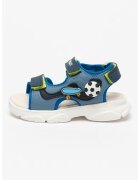 Lumberjack Sandale cu velcro si detalii grafice - Albastru royal/Albastru petrol