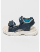 Lumberjack Sandale cu velcro si insertii de piele ecologica - Albastru glaciar/Bleumarin