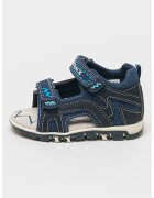 Lumberjack Sandale de denim cu velcro - Negru/Bleumarin