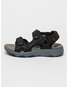 Lumberjack Sandale de piele cu velcro Maui - Gri/Negru stins