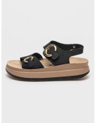 Lumberjack Sandale de piele Junia - Maro inchis/Negru