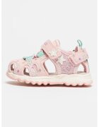 Lumberjack Sandale din piele ecologica si plasa cu inchidere velcro Toby - Roz pastel/Albastru glaciar/Alb murdar