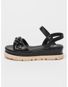 Lumberjack Sandale wedge de piele ecologica - Negru