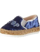 MACARENITAS Balerini copii cu aplicatii din sequins - textil - albastri - 31EU