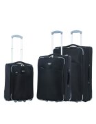 Madisson Set trolere extensibile SW233 - 1 bagaj de cabina si 2 de cala - poliester - 2 roti - negru