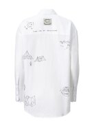 Madlen Camasa supradimensionata de bumbac si in cu model - Alb/Negru