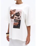 Mai Collection Tricou dama - HiCCUP - Tricou Oversize - Alb - Jerseu - S-M