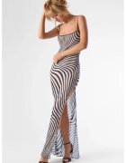 Maison Close Rochie lungă - transparentă cu print stripes - - Negru