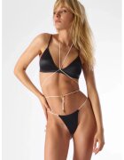 Maison Close Sutien de baie tip triunghi cu bretele subțiri - - Negru