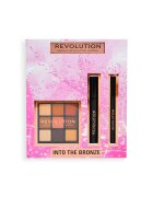 Makeup Revolution Set machiaj Into The Bronze Eye - Paleta de fard de pleoape Ultimate Desire 9x0 - 9 g + Rimel negru de volum si alungire 8 g + Eyeliner Kajal negru 1 g