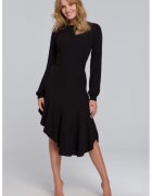 Makover Rochie asimetrica cu volanas - - Negru