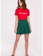 Makover Shorturi cu curea si talie inalta - - Verde