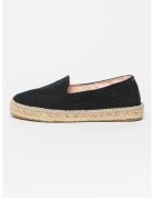 Manebi Espadrile cu aplicatie impletita de iuta - Negru