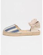 Manebi Espadrile cu model in dungi Portofino - Albastru inchis/Bej deschis
