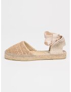 Manebi Espadrile cu snururi de ajustare Valenciana - Bej/Maro nisip