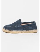 Manebi Espadrile de piele intoarsa cu aplicatie impletita de iuta - Bleumarin