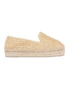 Manebi Espadrile de rafie cu aplicatii impletite de iuta Yucatan - Bej/Maro camel