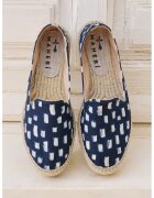 Manebi Espadrile flatform de matase - Alb/Bleumarin