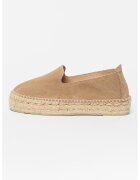 Manebi Espadrile flatform de piele intoarsa - Maro taupe