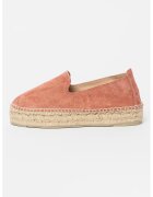 Manebi Espadrile flatform de piele intoarsa - Rosu stins