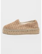 Manebi Espadrile flatform uni - Bej inchis