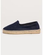 Manebi Espadrile tricotate cu perforatii - Bleumarin