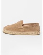Manebi Pantofi loafer uni de piele intoarsa - Maro taupe