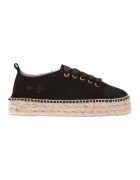 Manebi Pantofi sport tip espadrile de piele intoarsa Hampton - Negru/Maro camel
