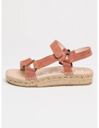 Manebi Sandale cu inchidere velcro Hamptons - Roz prafuit