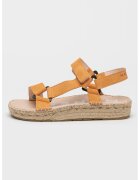 Manebi Sandale-espadrile cu garnituri de piele - Portocaliu