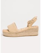 Manebi Sandale-espadrile din piele intoarsa Hamptons - Bej