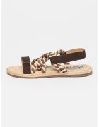 Manebi Sandale slingback cu insertii de piele intoarsa - Maro inchis