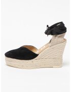Manebi Sandale tip espadrile de piele intoarsa cu talpa wedge Hamptons