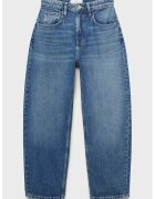 MANGO Blugi mom-fit - Albastru pastel