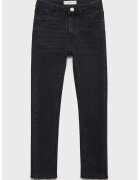MANGO Blugi skinny-fit cu terminatii nefinisate - Negru