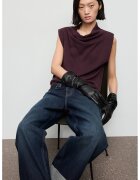 MANGO Bluza cu decolteu drapat - Violet aubergine