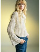 MANGO Bluza cu guler cu funda - Alb fildes